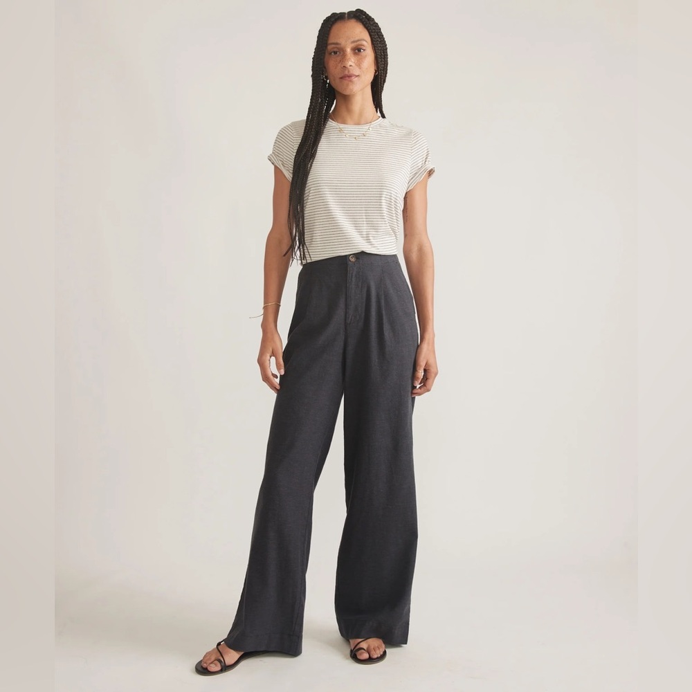Marine Layer Flora High Waisted Trouser - Navy